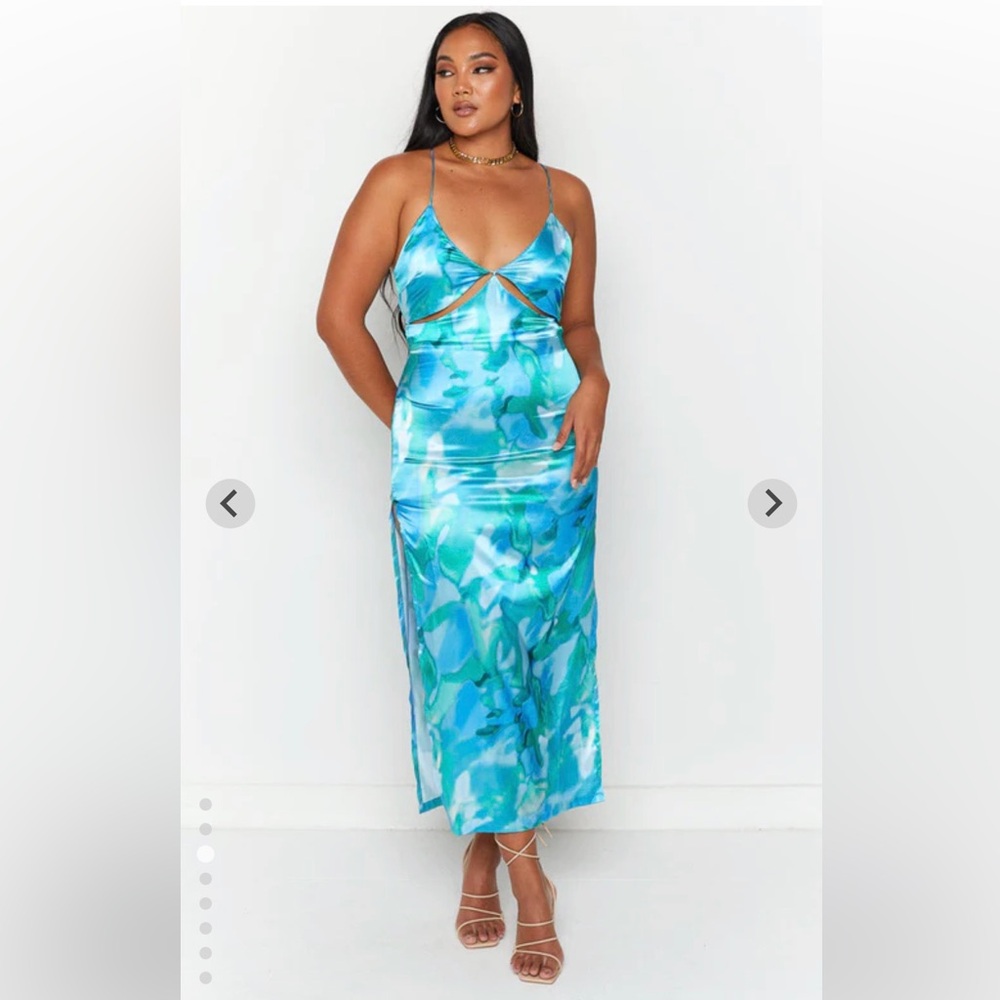 Beginning Boutique Strappy Watercolor Maxi Dress
